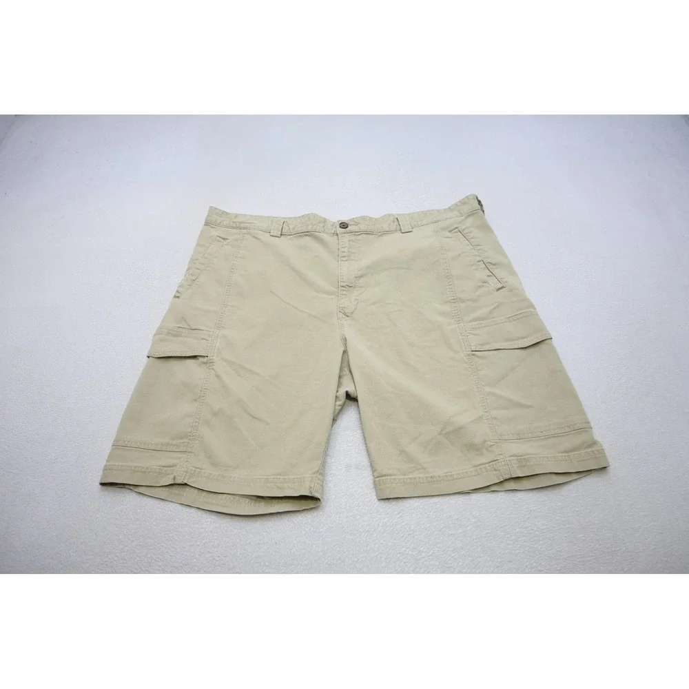 Tommy‎ Bahama Cargo Shorts Mens 44 Khaki Tan Tencel Cotton Stretch Excellent